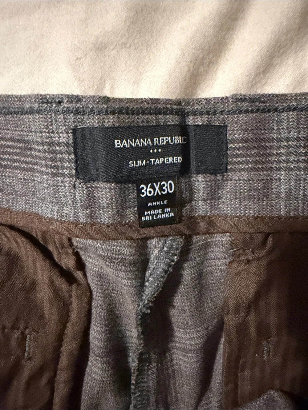 Banana Republic Gray Plaid Dress Pants